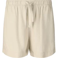 Beige women's shorts by Nou Natasha, featuring an elastic waistband and drawstring tie.