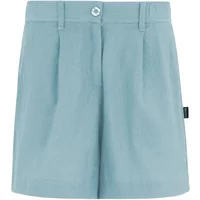Light blue Regatta Sabelle women's shorts with button closure, belt loops, and pleated front design.