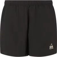 Black SOS Whitsunday women's shorts with elastic waistband and small white SOS logo on the front hem.