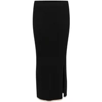 Black CULTURE CUSabi women's skirt, knee-length, with a fitted silhouette and side slit.