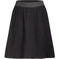 Black women's skirt with a textured waistband and a slightly flared silhouette by Ichi Accessories.