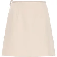 Cream A-line women's skirt by Ichi IHXfava, featuring a simple design with a subtle side tie detail.