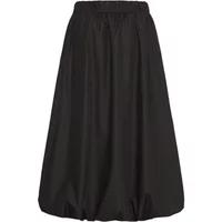 Black Ichi Taula women's skirt, ankle-length with a gathered elastic waistband and a flowing, voluminous silhouette.