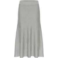 Gray women's KAFFE KAMalina skirt, mid-length, with a subtle textured pattern and flared hem.