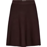 Women's Nümph Lillypilly skirt, dark brown, knee-length, A-line silhouette, wide waistband.
