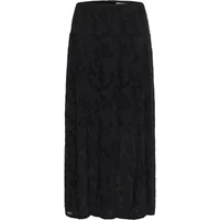Black Soaked in Luxury Felisia women's skirt, long length with subtle floral pattern and high waist.