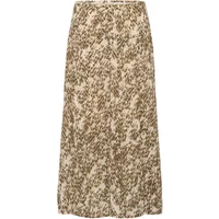 Beige and brown floral print women's skirt, mid-length, by Soaked in Luxury Osaka Taya.