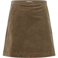 Brown corduroy women's skirt by Soaked in Luxury, A-line cut with a subtle waistband.