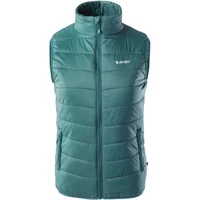 Teal Hi-Tec Solnem women's sleeveless jacket with quilted design, high collar, and front zipper.