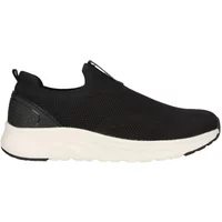 Black Women's Sneakers Endurance Fealy V2 with slip-on design, textured upper, and white cushioned sole.