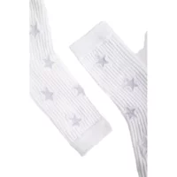 White women's socks with star embroidery and ribbed texture by 24 Colours.