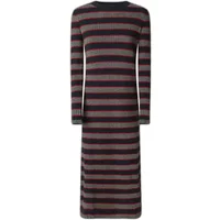 Striped women's sweater dress Pepe Jeans Clarisse, long sleeves, multicolor horizontal stripes, knee-length.