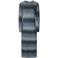 Gray ombre long-sleeve sweater dress by Pepe Jeans, featuring a crew neckline and knee-length hem.