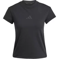 Black women's Adidas Z.N.E. swimsuit with short sleeves and subtle logo on chest.
