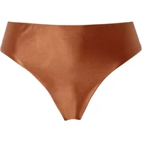 Copper-colored women's swimsuit bottoms with a high-waist and smooth, seamless finish.