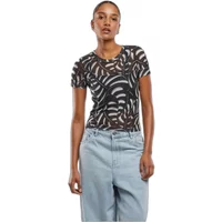 Black and white patterned women's swimsuit by Urban Classics with short sleeves and abstract design.