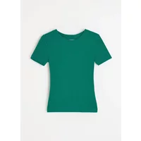 Green Women's T-shirt Diverse Nadianka 262, short sleeves, round neckline, fitted cut.