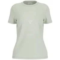 Women's Guess Romy T-shirt, light gray, short sleeves, crew neck, subtle logo on chest.