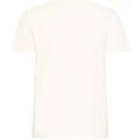 White women's T-shirt Ichi IHCaminna, short sleeves, crew neck, plain design.