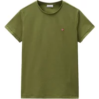 Green Napapijri Suri women's T-shirt with short sleeves and small logo on the chest.