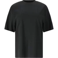 Black women's T-shirt Nou Leisy by Nou, featuring a relaxed fit, short sleeves, and a round neckline.