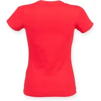 Red women's T-shirt by SF Clothing, short sleeves, fitted design, crew neck, plain back.