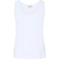 White women's tank top fransa Dalia 3 with scoop neck and sleeveless design.