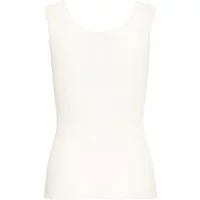 White women's tank top fransa Hizamond 22, sleeveless with a scoop neckline and fitted silhouette.