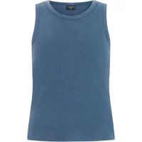 Blue women's tank top by Protest Boni with ribbed texture and round neckline.