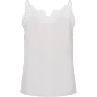 White women's tank top with lace trim and thin straps, Soaked in Luxury SLAlessia design.