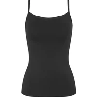 Black women's tank top by Triumph, featuring thin straps and a smooth, seamless design.