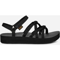 Women's black TEVA Midform Kena Slim Sandals, size 7, with crisscross straps and adjustable ankle strap.