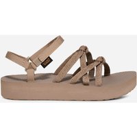 Women's TEVA Midform Kena Slim Sandals in Dune, Size 5, featuring strappy design and adjustable ankle strap.