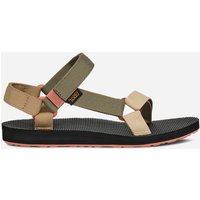 Women's TEVA Original Universal Sandals, Burnt Olive Multi, Size 8, with adjustable straps and textured black sole.