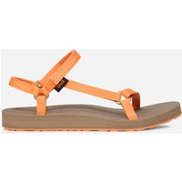 Women's TEVA Original Universal Slim Sandals, Papaya color, size 4, with adjustable straps and textured sole.
