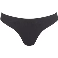 Black Sloggi Zero Feel Pure women's thong with seamless design and smooth fabric.