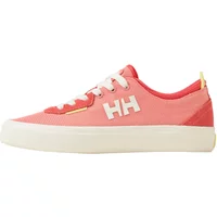 Pink Helly Hansen women's trainers with white laces, HH logo, and beige sole.