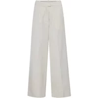 Cream wide-leg women's trousers by Atelier Rêve, high-waisted with a tailored fit and subtle pleats.