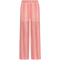 Women's b.young BYPrisca trousers, multicolored geometric pattern, wide-leg, elastic waistband.