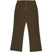 Brown plaid Women's Trousers Element Westward with wide legs and front zipper closure.