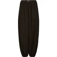 Black Ichi IHCallie Balloon women's trousers with elastic waistband and cuffs, featuring a loose, voluminous fit.