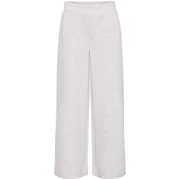 White women's trousers Ichi IHCozy, high-waisted, wide-leg, minimalist design.