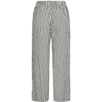 Striped women's trousers Ichi IHMarrakech Pa4, black and white vertical stripes, elastic waistband, wide-leg fit.