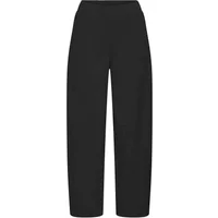 Black women's trousers by Ichi, high-waisted with wide legs and a sleek, minimalist design.