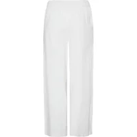 White women's trousers Ichi Linno 4 with wide legs and elastic waistband.