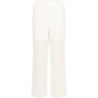 White women's trousers by Kaffe, high-waisted with wide legs and a smooth finish.