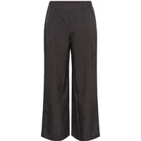 Black pinstriped women's trousers by Kaffe with wide legs and a high waist.