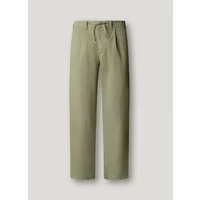 Olive green women's trousers by Pepe Jeans, straight-leg fit with belt loops and front pockets.
