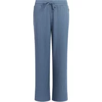 Blue women's trousers by Protest, featuring a drawstring waist and wide-leg design with subtle vertical stripes.