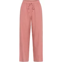 Pink women's trousers with a high waist, drawstring tie, and relaxed fit by Soaked in Luxury Aria.